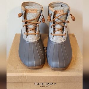 Women's Sperry Saltwater Embossed Wool Duck Boot - Dark Grey